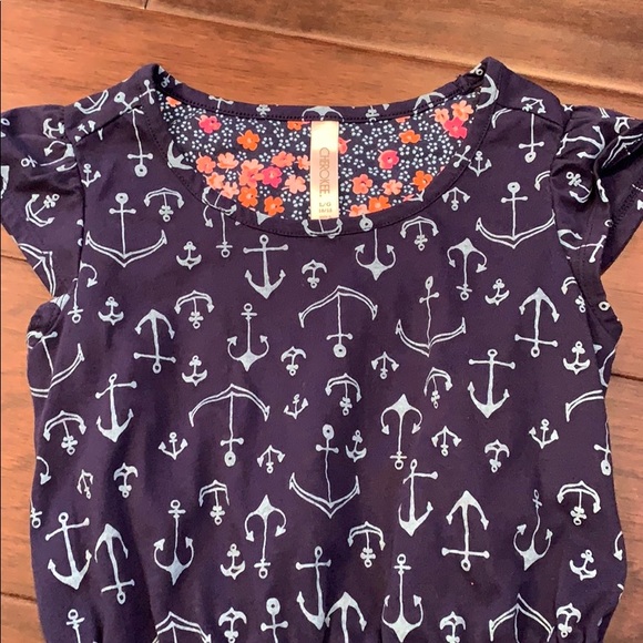 Cherokee  Large 10 12 Blue Anchor Dress Nautical - Picture 2 of 2